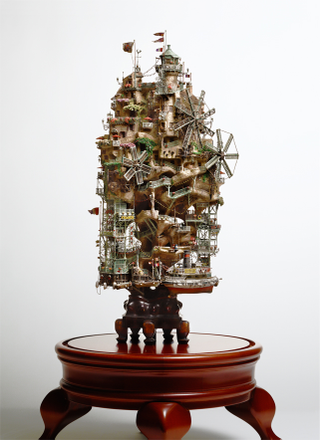 Illustration for article titled Artist transforms bonsai trees and empty cans into insane Lilliputian cities